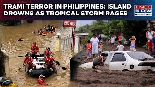 Trami Terror In Philippines Watch Tropical Storm Batter Island Vehicles Swept Away Houses Drown [upl. by Rosenkranz244]