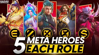 TOP 5 META HEROES FROM EVERY ROLE TO BAN OR PICK IN SEASON 34  MLBB [upl. by Durstin236]