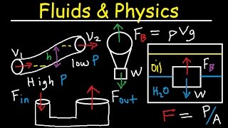 Fluid Pressure Density Archimede amp Pascals Principle Buoyant Force Bernoullis Equation Physics [upl. by Paluas]