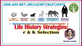 BOTANY 4U  CSIRUGCNET  UJWALA LANDE  Life History Strategies r and K Selection [upl. by Annodal]