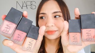 FULL SWATCH  APPLICATION  REVIEW of the NARS LIQUID BLUSHES [upl. by Mikael]