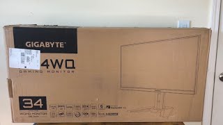 Gigabyte M34WQ Unboxing Pt1 [upl. by Odirfliw]