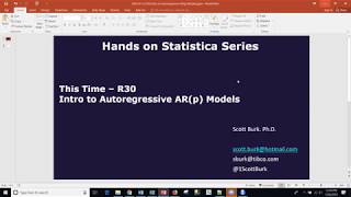 R30 Intro to Autoregressive ARp Models in R via RStudio [upl. by Eisserc126]