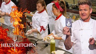 Cooking With Alcohol Challenge Goes Up In Flames  Hells Kitchen [upl. by Amadus]