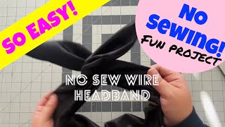 So Easy NO SEW Wire Headband DIY in minutes nosew wire headbandtutorial diy fabric projects [upl. by Esereht835]