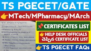 TS PGECET IMPORTANT CERTIFICATES FOR COUNSELLING PROCESSStudentUpdates247 [upl. by Yeleak]