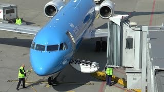 HD KLM Cityhopper Fokker 70 pushback amp departure at Zurich Airport  19032016 [upl. by Hayifas]