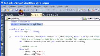 Tut 23  Deutsch VB 2010 Express  SQL Datareader für sehr schnelle Suchfunktion nutzen [upl. by Tove557]