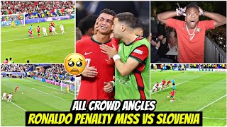 😱Ronaldo Breaks Down in TEARS After Heartbreaking Penalty Miss vs Slovenia All Crowd Angles [upl. by Kletter587]