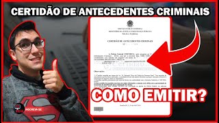 CERTIDÃO DE ANTECEDENTES CRIMINAIS  COMO EMITIR  2020 [upl. by Erek]