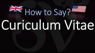 How to Pronounce Curiculum Vitae CORRECTLY Meaning amp Pronunciation [upl. by Nonnaer]