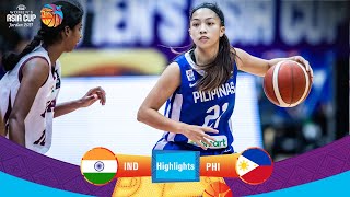 India  Philippines  Highlights  FIBA Womens Asia Cup 2021 [upl. by Humfrid]