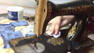 Singer 115 treadle sewing machine restoration Video  9 [upl. by Bartley]