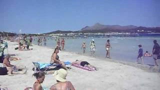 Alcudia Beach View Majorca Mallorca Spain Balearic Islands  Summer August [upl. by Naux]