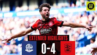 EXTENDED HIGHLIGHTS  Bolton Wanderers 04 Huddersfield Town [upl. by Gianni]