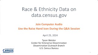 Race amp Ethnicity Data on data census gov [upl. by Prior]