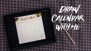 아이패드로 9월 캘린더 만들기🌿 ㅣ 프로크리에이트 Draw calendar on iPad with procreate [upl. by Haiasi]