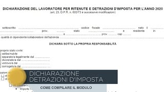 Come compilare modulo detrazioni dimposta [upl. by Anifad]