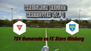 Kreisliga Region Hannover St 4 TSV Bemerode vs FC Stern Misburg [upl. by Derriey]