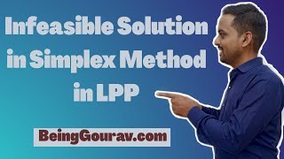 INFEASIBLE SOLUTION IN SIMPLEX METHOD IN LPP [upl. by Kari417]