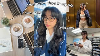 PRODUCTIVE days in my life 🥼 working full time living alone healthy habits amp slice of life [upl. by Teerprah]