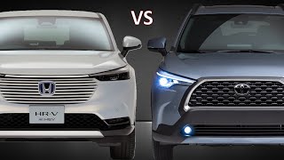 Toyota Corolla Cross vs Honda HRV  Exterior Interior and dimensions comparison [upl. by Naenej]