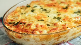 White Sauce Pasta And Chicken Bake  Creamy Bechamel Sauce [upl. by Annaihr]