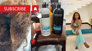 HOW TO MAKE YOUR OLD CURLYWAVY HAIR LOOK NEW AGAIN REVAMP WITH ME wig revamp [upl. by Brosy90]