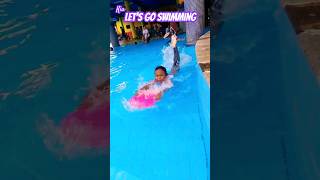 Lets go swimming with Kia 🏊 poolfun fun swimmingfun shortsviral waterpark nurseryrhymes [upl. by Dannica]