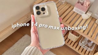  iphone 14 pro max 1TB gold unboxing ✨  cute apple accessories  ios 16 set up [upl. by Gastineau]