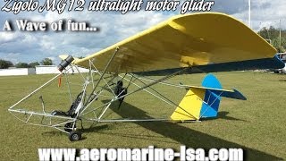 Zigolo MG12 motorized ultralight motor glider sailplane from AeroMarine LSA [upl. by Sik588]