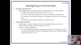 Hyresrätt  Lokal  Del 5  Uppsägning av hyresavtal [upl. by Nagirrek]