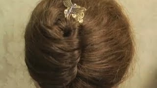 Using a hair pin for a French Twist in less than a minute [upl. by Idieh]