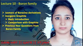 Boron family  Isomers of Borazine derivatives Inorganic Graphite  CSIRNETGATEIITJAM [upl. by Neall]