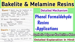 BAKELITE AND MELAMINE Resins  Phenol Formaldehyde Resins  Basic Concept  Applications [upl. by Falo588]