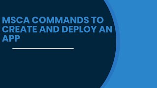 Commands to create an application in Oracle MSCA [upl. by Lander]