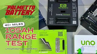 Lithium Golf Cart Battery Range Test  Bolt Allied Eco amp Uno 105ah [upl. by Petey377]