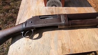 Winchester model1897 pump action shotgun made in 1909 [upl. by Nednal]