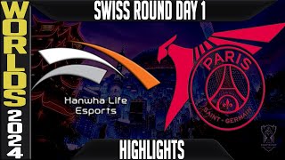 HLE vs PSG Highlights  LoL Worlds 2024 Swiss Stage Day 1  Hanwha Life Esports vs PSG Talon [upl. by Jacobo]