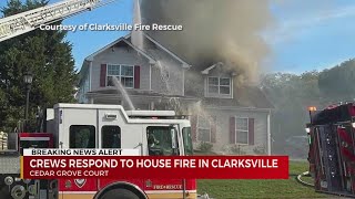 Crews respond to house fire in Clarksville [upl. by Coleen]