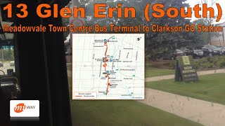 13 Glen Erin South  MiWay 2005 New Flyer D40LF 0509 Meadowvale Ctr Terminal to Clarkson GO Stn [upl. by Htebizile]