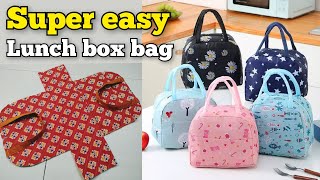 SUPER EASY LUNCH BOX BAG  PICNIC BAG making at home  handbag  bag cutting and stitching  purse [upl. by Eseneg]