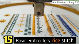 Basic embroidery stitch for beginners  Machine embroidery for beginners  embroidery stitch [upl. by Shwalb980]