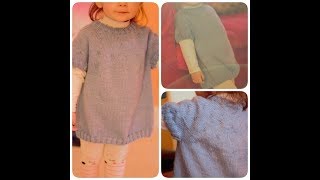 Tricot sans couture top down tunique ou robe Mimi [upl. by Irene]