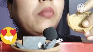 clay pot🤍❤️🖤 chips with red and black slate bar paste eating video [upl. by Keily]