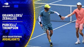 GranollersZeballos vs PurcellThompson Highlights  2024 US Open Quarterfinal [upl. by Nirra483]