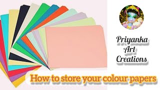 HOW TO ARRANGE YOUR COLOUR PAPERS EASILY AT HOME PAPER STORAGE IDEASQUILLING CRAFT STORAGE IDEAS [upl. by Nodrog422]