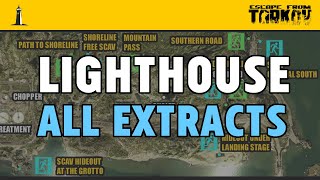 Lighthouse All Extracts  Exit Locations With Map in Escape From Tarkov [upl. by Eelana260]