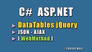 JQUERY DATATABLES C ASPNET listar datos con AJAX y JSON [upl. by Neelik]