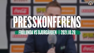 Presskonferensen efter Frölunda – Djurgården [upl. by Aehc]